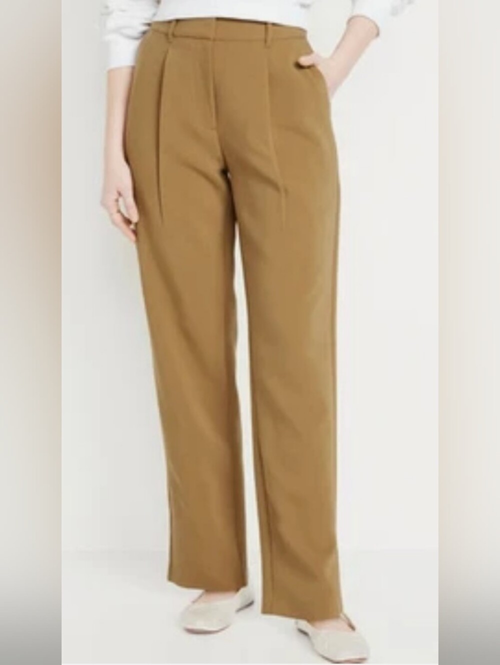 Old Navy Taylor Straight Camel Tan Trouser Pants